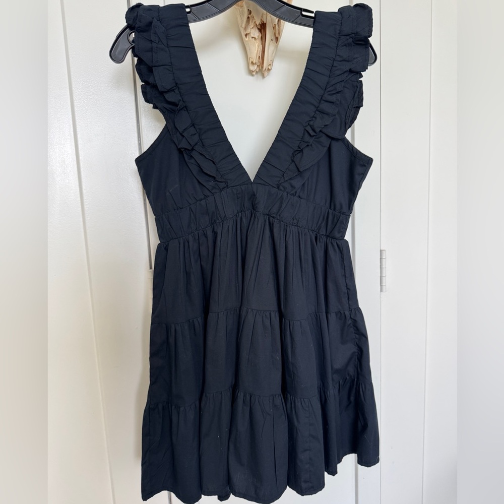Abercrombie & Fitch Black Gathered Dress
